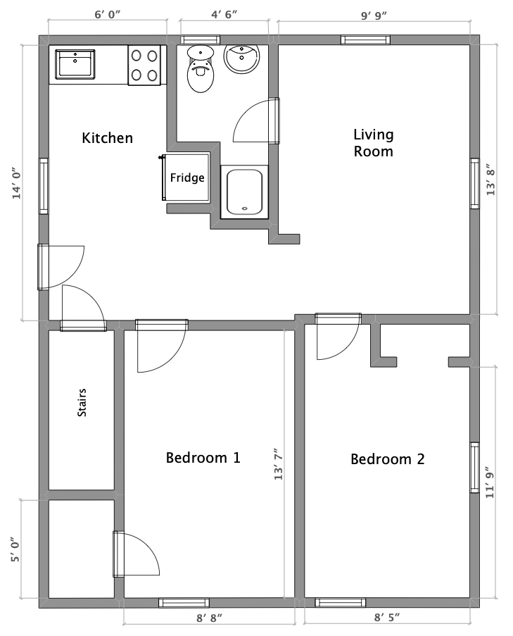 20 West #2 Floor Plan